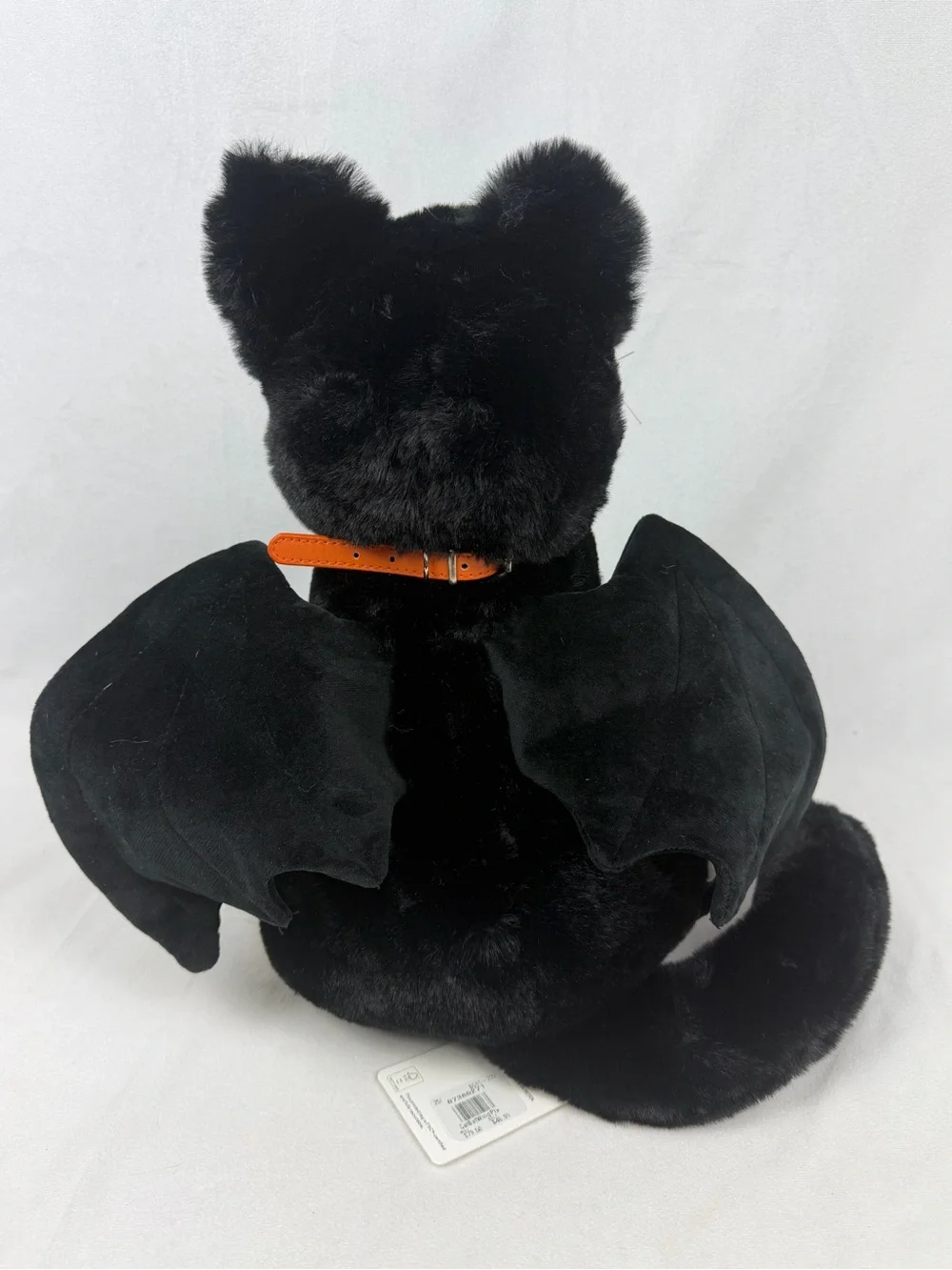 Pottery Barn Jinxy Boo Bat Wing Cat Shaped Pillow Plush 9X12 Black Halloween NWT